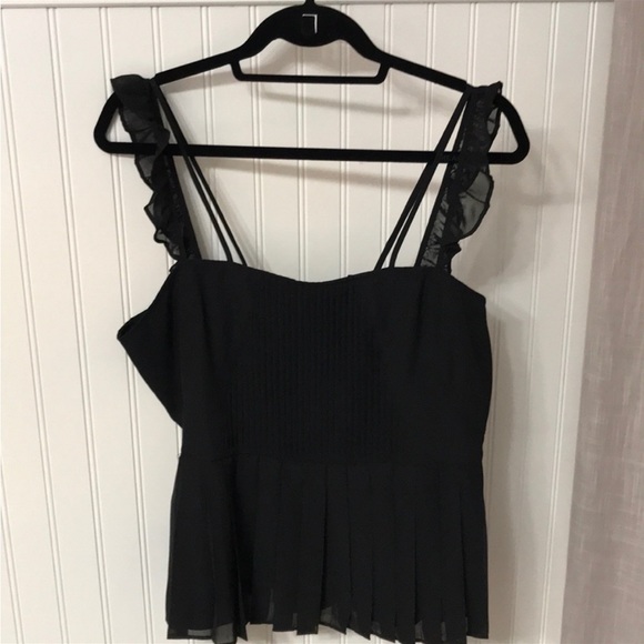 Anthropologie Central Park West Black Flirty Top Size XLarge - Picture 2 of 10